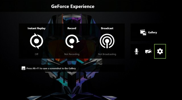 Nastavenia GeForce Experience
