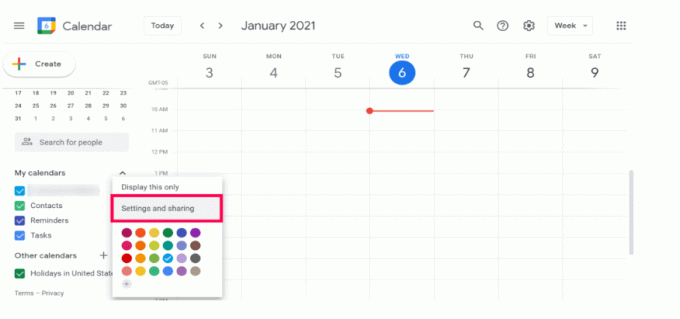 Google Calendar - Impostazioni e condivisione
