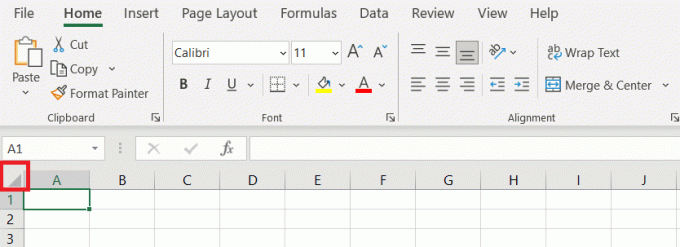 Excel tlačidlo Vybrať všetko