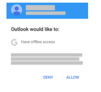Google 계정 추가 - Outlook 액세스 허용